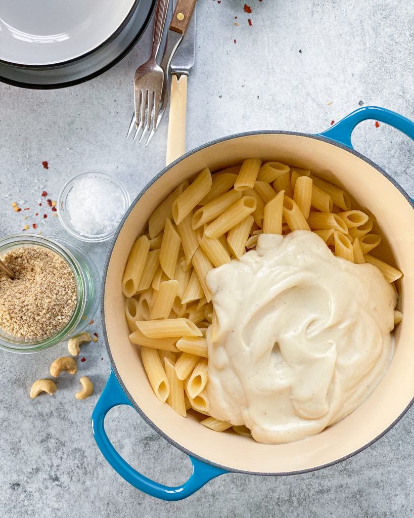 Vegansk Blomkålspasta - Pasta i cremet blomkålssauce