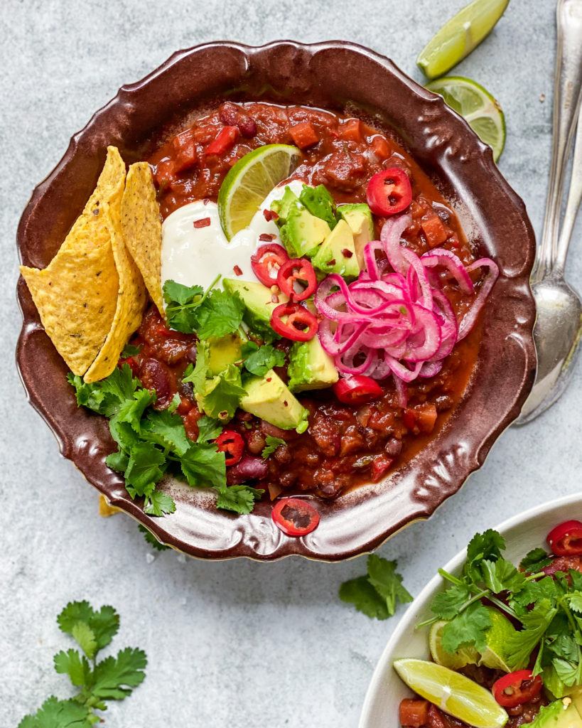 chili sin carne med bønner