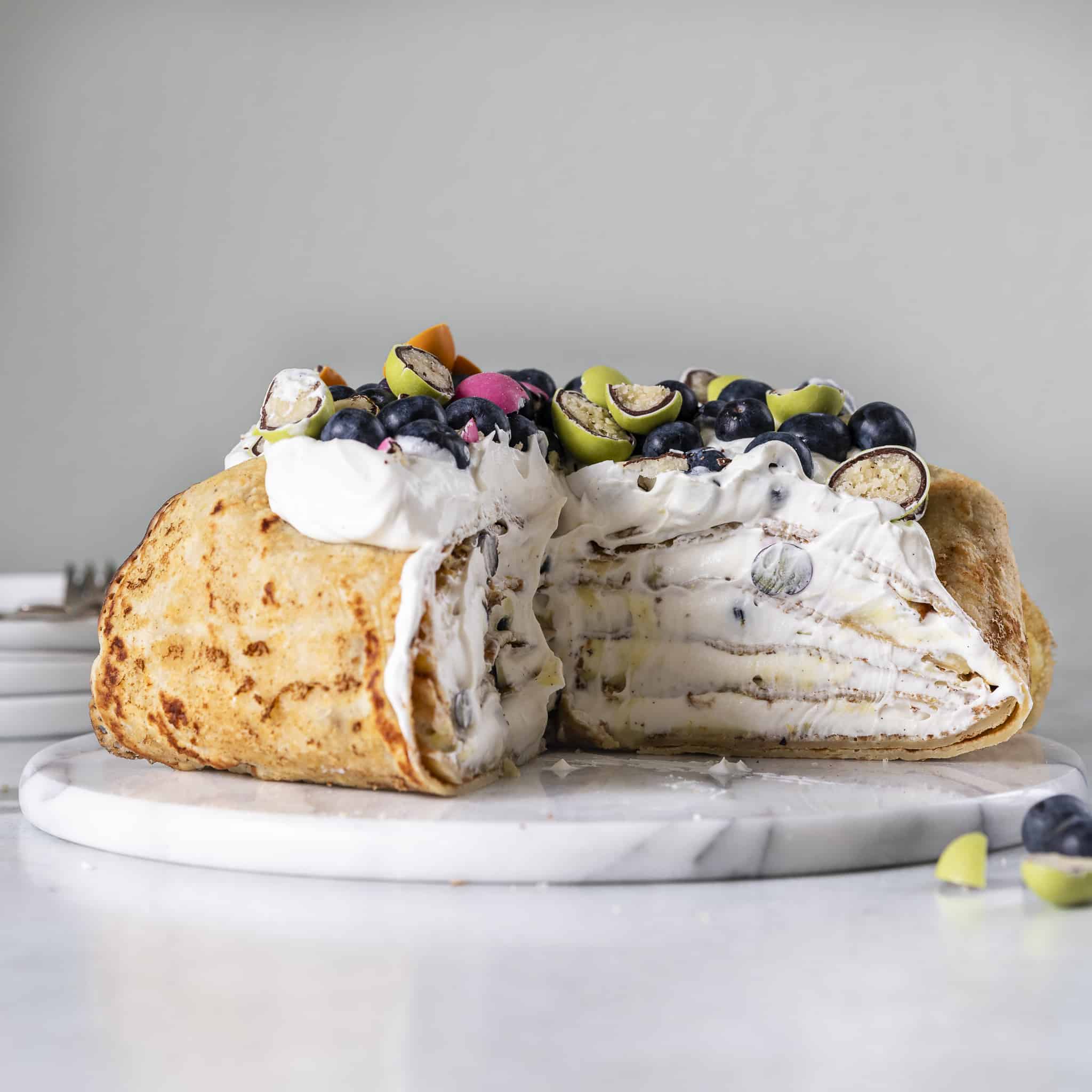 Pandekage kage med lemoncurd