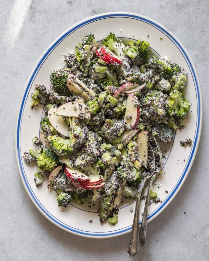 vegetarisk broccolisalat med æbler