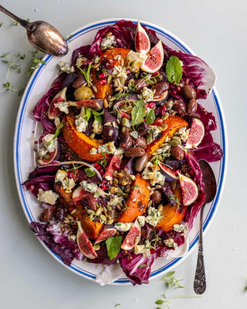 efterårssalat med græskar og figner