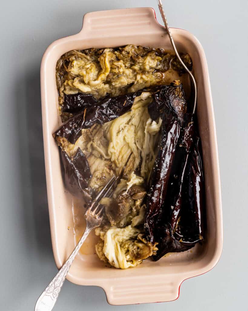 pulled aubergine dhal