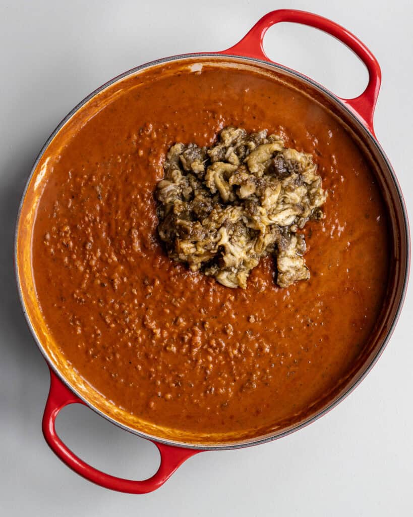 dhal med pulled aubergine