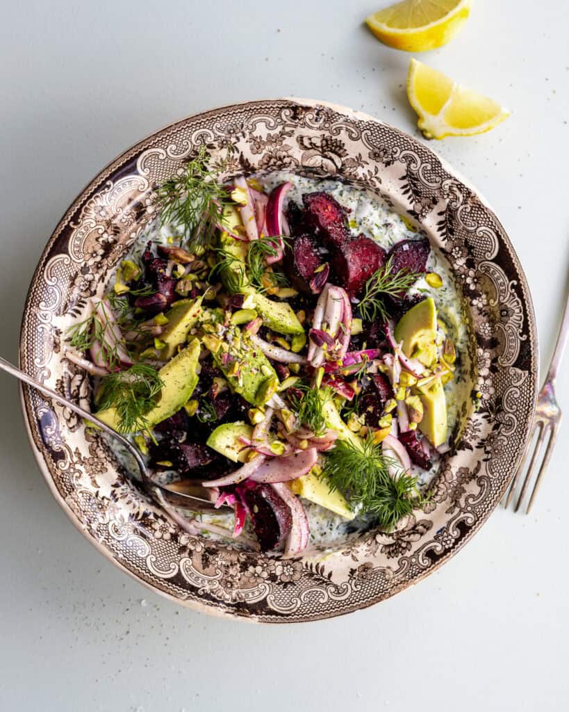 Bagte rødbeder med tzatziki