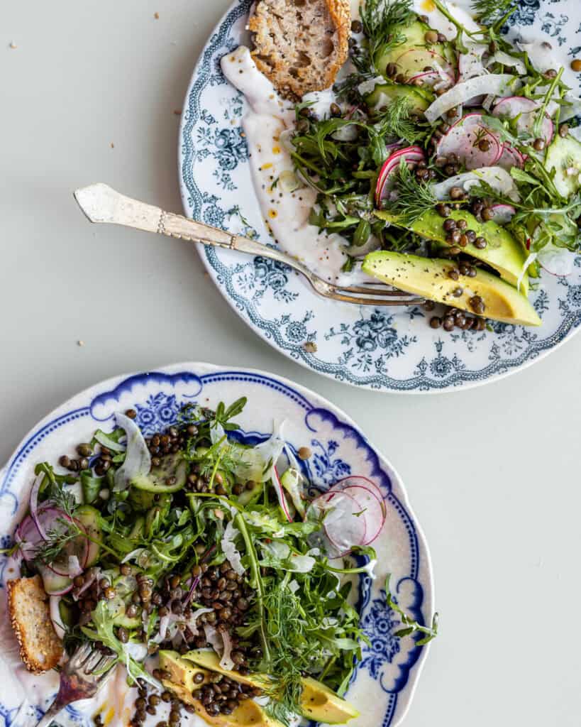 måltidssalat med linser