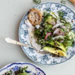 opskrift linsesalat med hvidløgsdressing