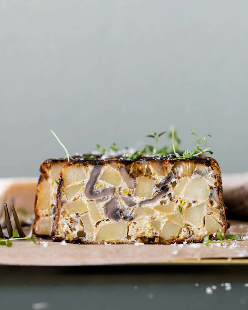 kartoffel gratin med porre og svampe