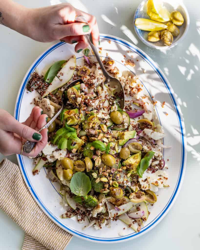 blomkålssalat med sennepsdressing