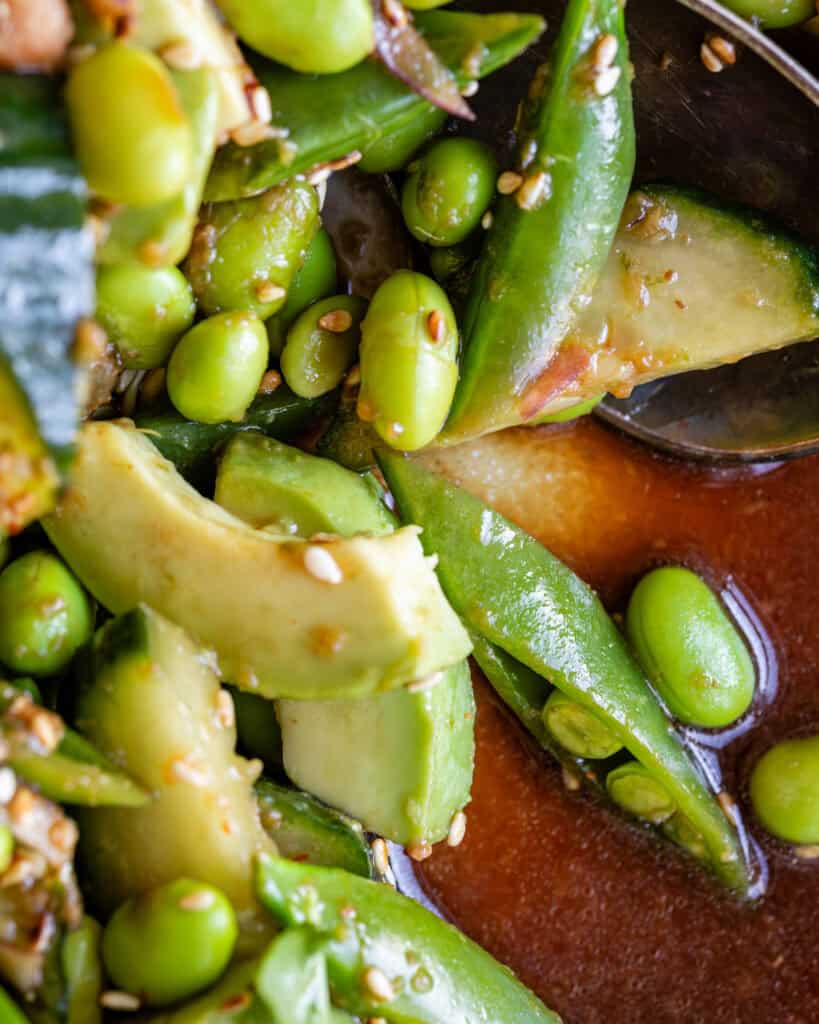 close up asiatisk agurkesalat