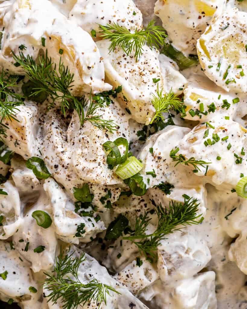 gammeldags kartoffelsalat close up