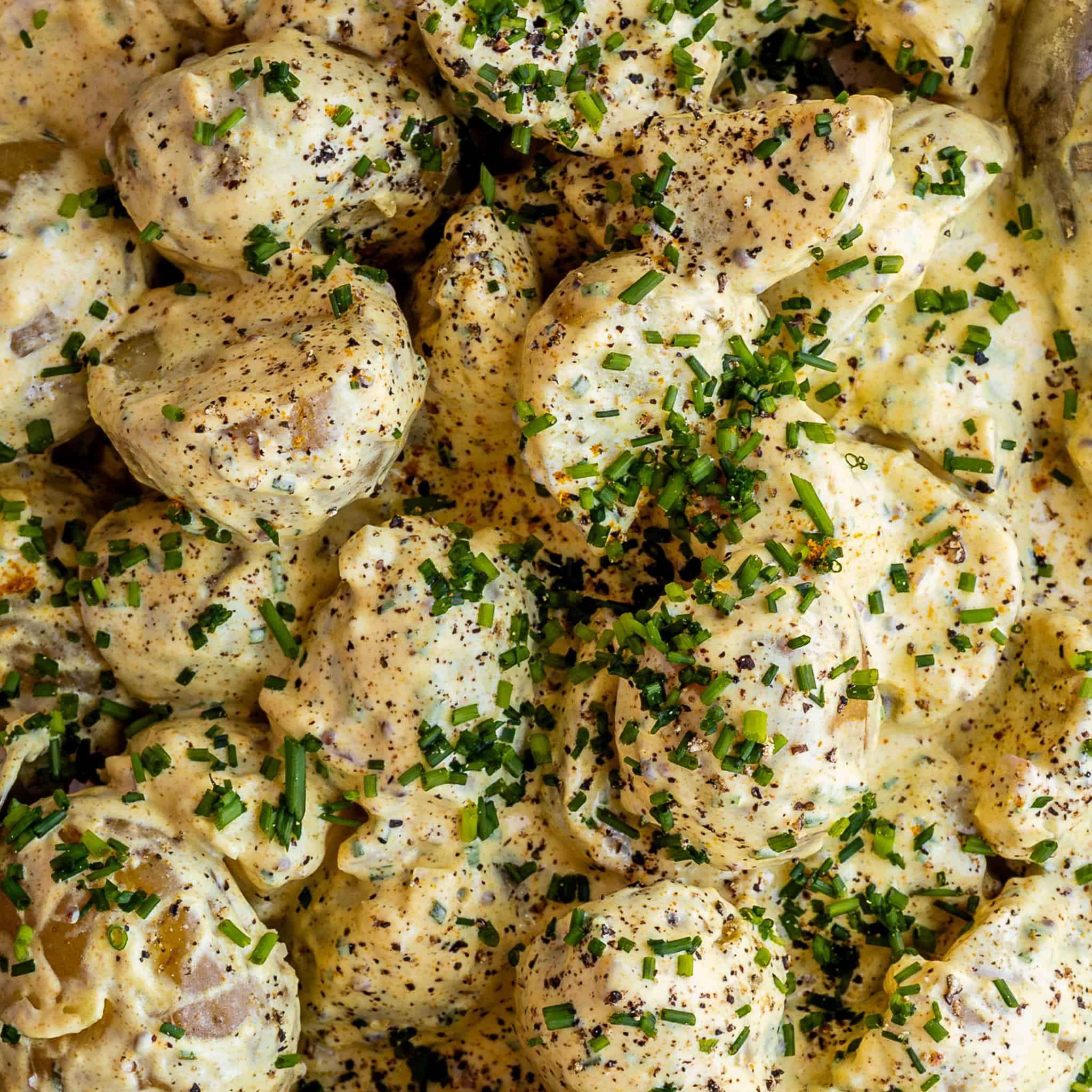 Kartoffelsalat med karry