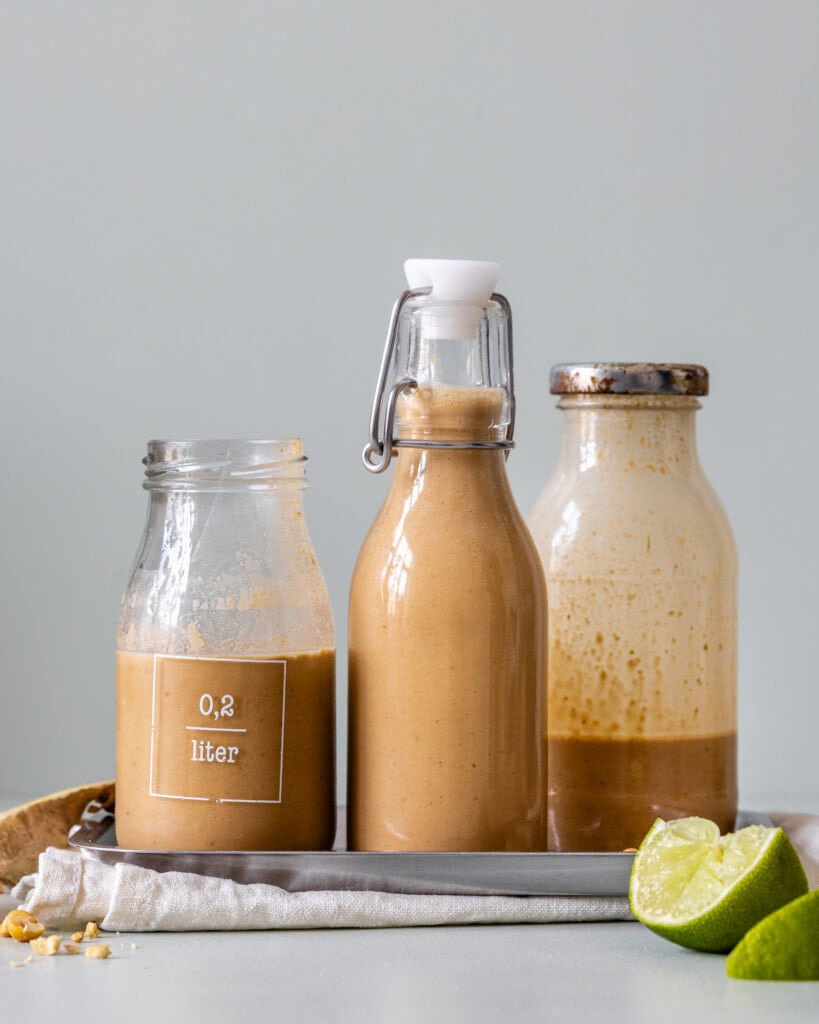 peanutdressing med ingefær og lime