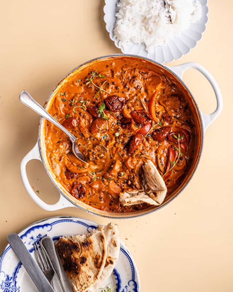 vegetarisk paprikagryde med linser