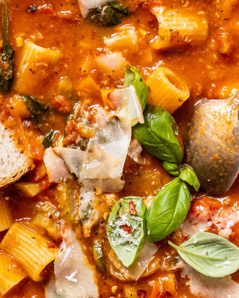 close up minestronesuppe